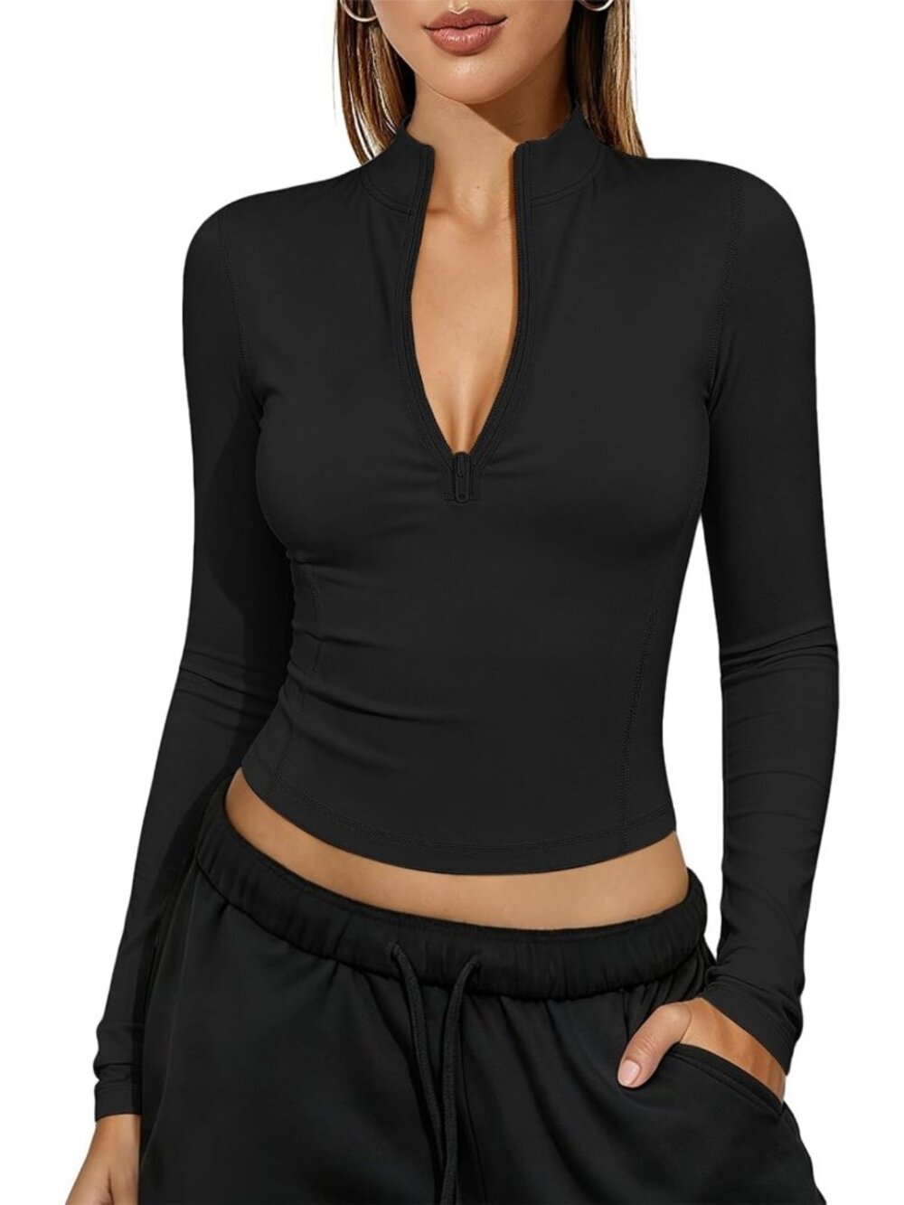 Women's Quarter Zip Long Sleeve Golf Pullover - Athletic Workout Top